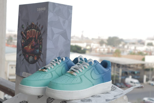 custom kaliedo blue af1